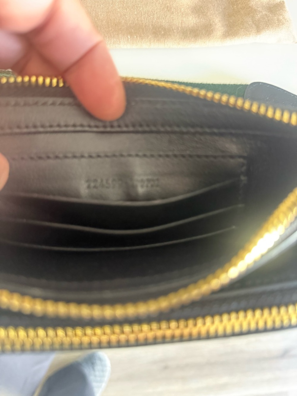 Gucci Black Leather Mini Bag with Gold Hardware and Green-Red Web Strap - Picture 3 of 7